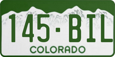 CO license plate 145BIL