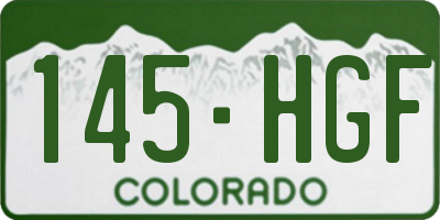 CO license plate 145HGF