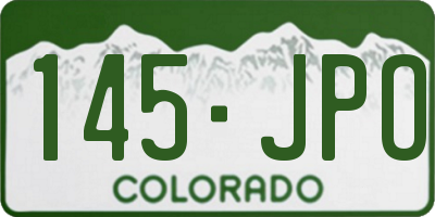 CO license plate 145JPO