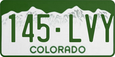 CO license plate 145LVY