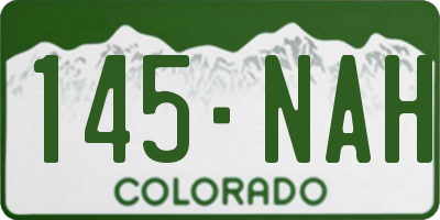 CO license plate 145NAH