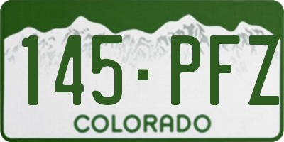 CO license plate 145PFZ