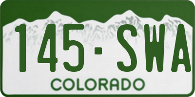 CO license plate 145SWA