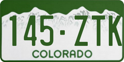 CO license plate 145ZTK