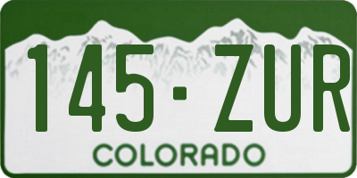 CO license plate 145ZUR