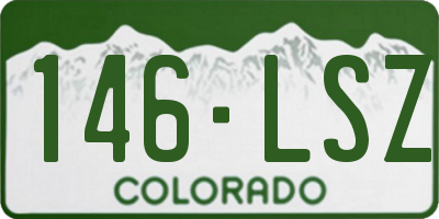 CO license plate 146LSZ