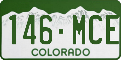 CO license plate 146MCE