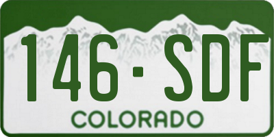 CO license plate 146SDF