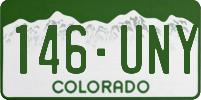 CO license plate 146UNY