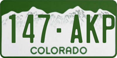 CO license plate 147AKP