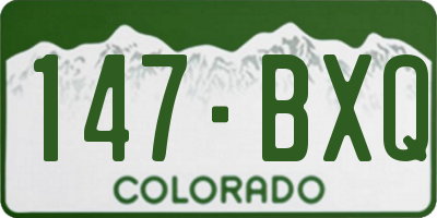 CO license plate 147BXQ