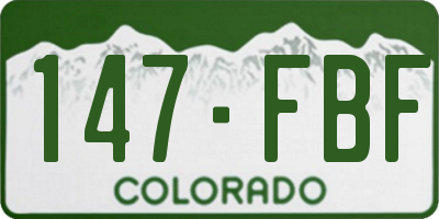 CO license plate 147FBF