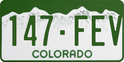 CO license plate 147FEV