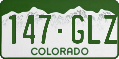 CO license plate 147GLZ