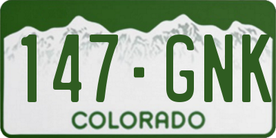 CO license plate 147GNK