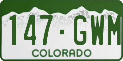 CO license plate 147GWM