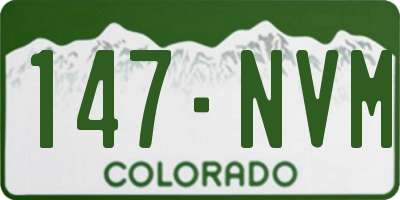 CO license plate 147NVM