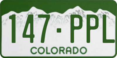 CO license plate 147PPL
