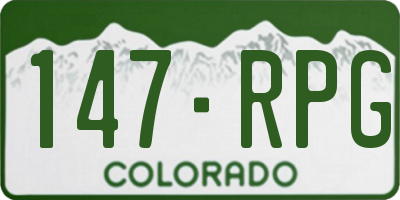 CO license plate 147RPG