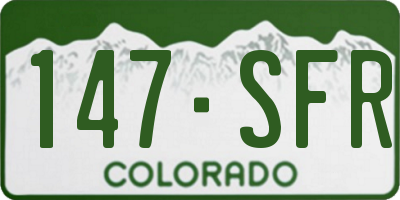 CO license plate 147SFR