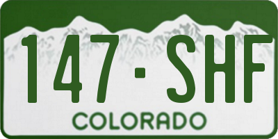 CO license plate 147SHF