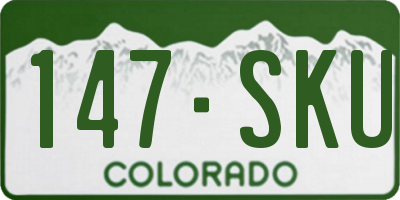 CO license plate 147SKU