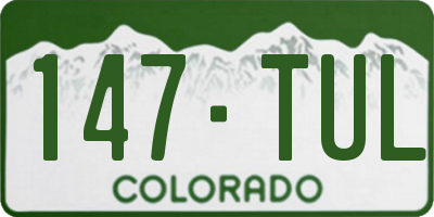 CO license plate 147TUL