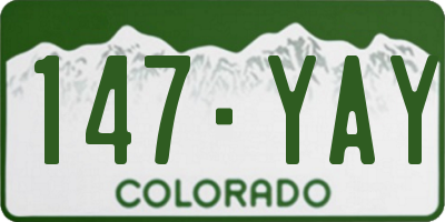 CO license plate 147YAY