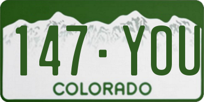 CO license plate 147YOU