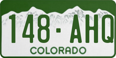 CO license plate 148AHQ