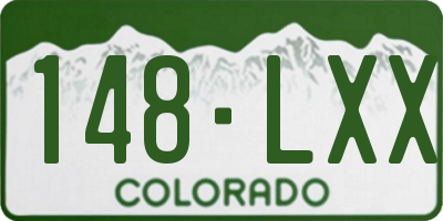CO license plate 148LXX