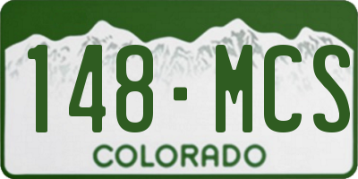 CO license plate 148MCS