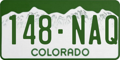 CO license plate 148NAQ