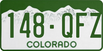 CO license plate 148QFZ