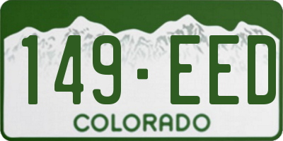 CO license plate 149EED