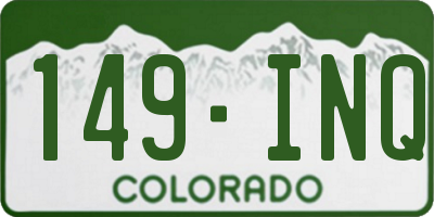 CO license plate 149INQ