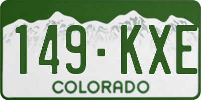 CO license plate 149KXE