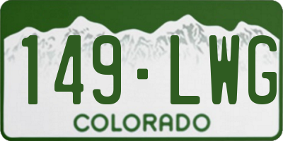 CO license plate 149LWG
