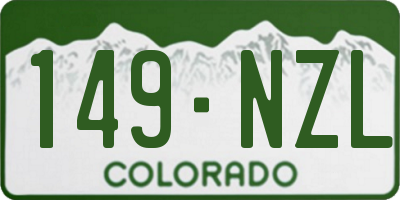 CO license plate 149NZL
