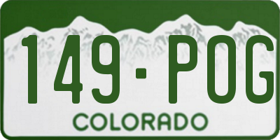 CO license plate 149POG