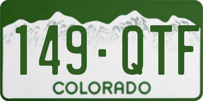CO license plate 149QTF