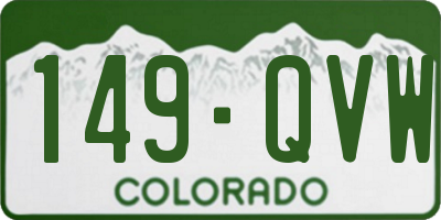 CO license plate 149QVW