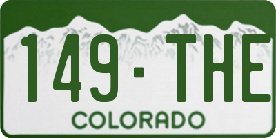 CO license plate 149THE