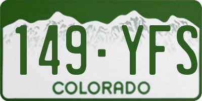CO license plate 149YFS