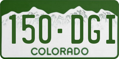 CO license plate 150DGI