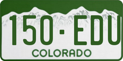 CO license plate 150EDU