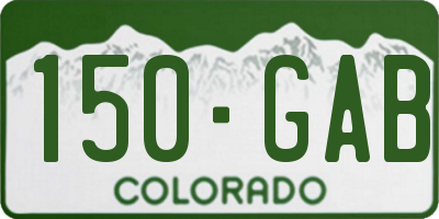CO license plate 150GAB