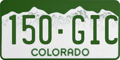 CO license plate 150GIC