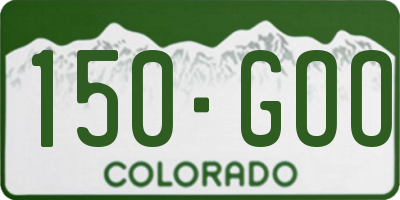 CO license plate 150GOO