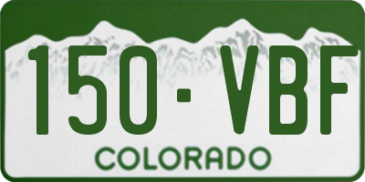 CO license plate 150VBF